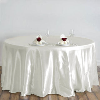 Elegant Ivory Seamless Satin Round Tablecloth