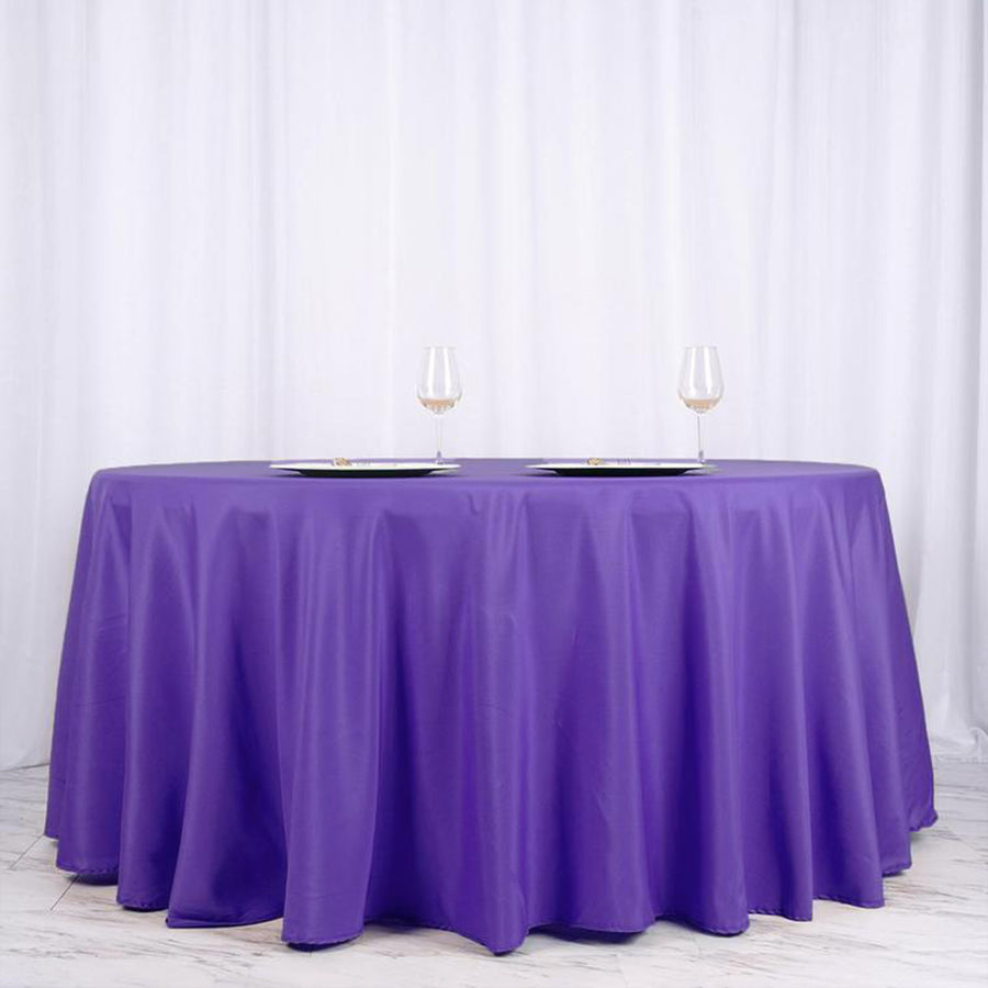 120 inches PURPLE Wholesale Polyester Round Tablecloth For Wedding Banquet Restaurant