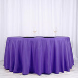 120 inches PURPLE Wholesale Polyester Round Tablecloth For Wedding Banquet Restaurant