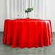 120 inches Red Satin Round Tablecloth