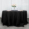 132inch Black 190 GSM Seamless Premium Polyester Round Tablecloth