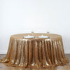 132Inches Gold Premium Sequin Round Tablecloth, Sparkly Tablecloth