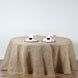 132" Natural Round Burlap Rustic Tablecloth | Jute Linen Table Decor