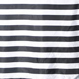 5 Pack | Black & White Striped Satin Cloth Dinner Napkins | 20x20Inch#whtbkgd