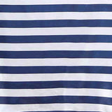 5 Pack | Navy & White Striped Satin Cloth Dinner Napkins | 20x20Inch#whtbkgd