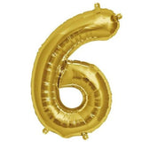 16inch Shiny Metallic Gold Mylar Foil Alphabet Letter and Number Balloons - 6