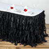 17FT Wholesale Black Enchanting Pleated Curly Willow Taffeta Wedding Party Table Skirt