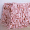 17FT Dusty Rose Curly Willow Taffeta Table Skirt