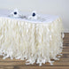 17FT Ivory Curly Willow Taffeta Table Skirt