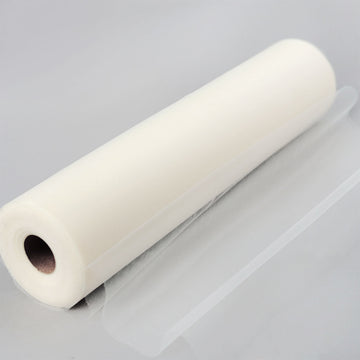 18"x100 Yards Ivory Tulle Fabric Bolt, Sheer Fabric Spool Roll For Crafts