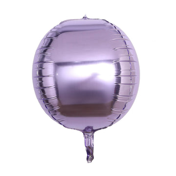 2 Pack 14" 4D Lavender Lilac Sphere Mylar Foil Helium or Air Balloons