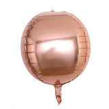 2 Pack | 14" Rose Gold Orbz Foil Balloons, 4D Sphere Mylar Balloons#whtbkgd