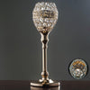 2 Pack | 14inch Gold Metal Goblet Acrylic Crystal Votive Candle Holder Set