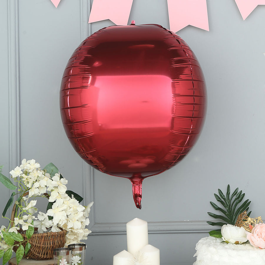 Add a Touch of Elegance with Burgundy Sphere Mylar Balloons
