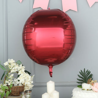 Add a Touch of Elegance with Burgundy Sphere Mylar Latex Free Balloons