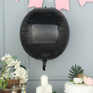 Add a Touch of Elegance with Shiny Black Sphere Mylar Foil Helium Balloons