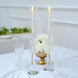 2 Pack | 18inch Tall Clear Crystal Glass Hurricane Taper Candle Holders