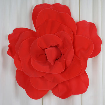 2 Pack | 24" Large Red Real Touch Artificial Foam DIY Craft Roses