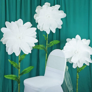 Add a Touch of Elegance to Your Space with 24" White Foam Dahlia Flower Heads