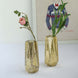 2 Pack | 8 inch Gold Mercury Glass Vases | Geometric Vases Flower Centerpieces