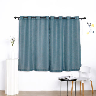 Elevate Your Space with Handmade Blue Faux Linen Curtains