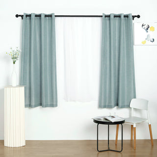 Elevate Your Décor with Handmade Dusty Blue Faux Linen Curtains