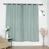 2 Pack | Handmade Dusty Blue Faux Linen Curtains 52x84inch Curtain Panels With Chrome Grommets