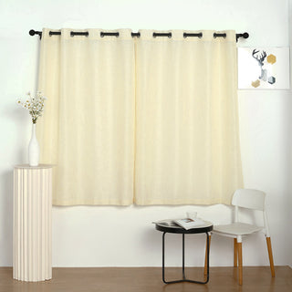 Elegant Ivory Faux Linen Curtains for a Charming Touch