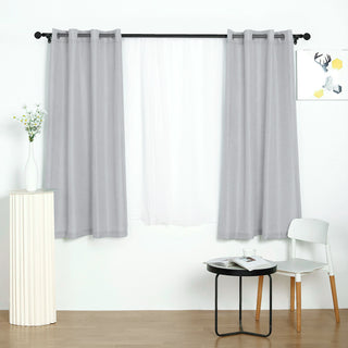 Elegant Silver Faux Linen Curtains for a Charming Atmosphere