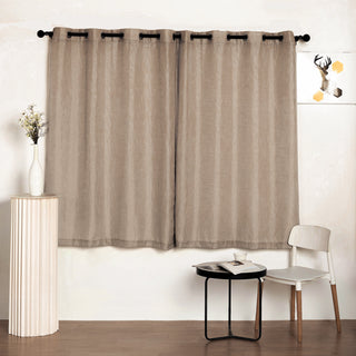 Elegant Taupe Faux Linen Curtains for a Rustic Charm