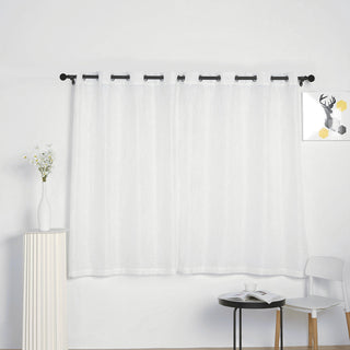 Elegant White Faux Linen Curtains for a Rustic Charm