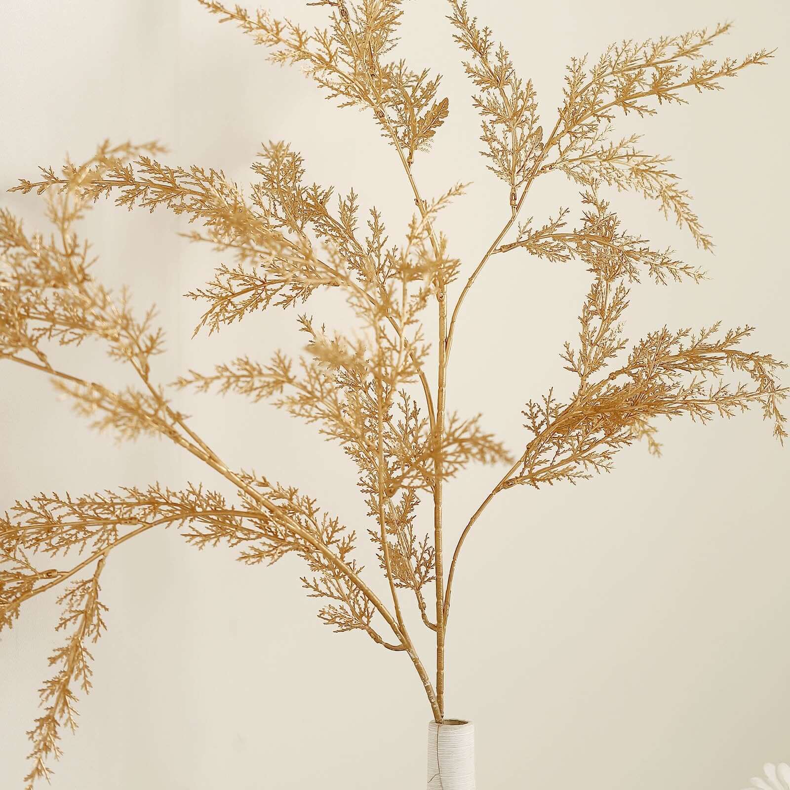 Gold Glittered Fern Garland