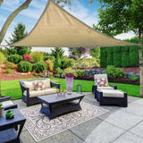 Enhance Your Outdoor Space with the 20ft Tan Triangular UV Blocking Sun Shade Sail