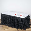 21FT Wholesale Black Enchanting Pleated Curly Willow Taffeta Wedding Party Table Skirt