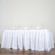 21ft White Pleated Polyester Table Skirt, Banquet Folding Table Skirt