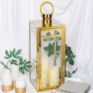 Gold Vintage Top Stainless Steel Candle Lantern