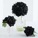 24 Roses | 5inch Black Artificial Foam Flowers With Stem Wire and Leaves