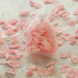 Convenient and Affordable White Organza Drawstring Bags