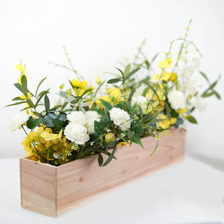 Add Rustic Charm to Your Space with the Tan Rectangular Wood Planter Box