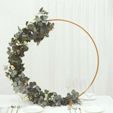 32Inch Gold Round Hoop Wedding Centerpiece, Self Standing Table Floral Wreath Frame