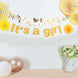 Gold Glittered It's a Girl Paper Hanging Gender Reveal Garland Banner, Baby Shower Banner