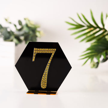 4" Gold Decorative Rhinestone Number Stickers DIY Crafts - 7