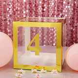 4 Pack - 5" Gold Large 0-9 Number Stickers Banner, Custom Milestone Age And Date Stick On Numbers - 4