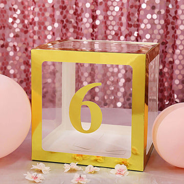 4 Pack - 5" Gold Large 0-9 Number Stickers Banner, Custom Milestone Age And Date Stick On Numbers - 6