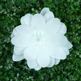 4 Pack | 16inch White Life-Like Soft Foam Craft Dahlia Flower Heads#whtbkgd