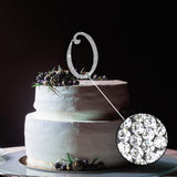 Add Sparkle to Your Cake with Silver Rhinestone Monogram Number Cake Toppers