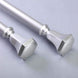 42-126inch Adjustable Curtain Rod Set, Silver, Teardrop Finials