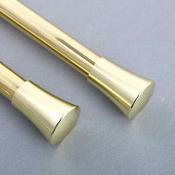 42"-126" Metal Adjustable Curtain Rods, Gold, Trumpet Finials