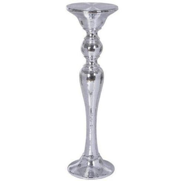 4ft Tall Silver Polystone Mirror Mosaic Pedestal Table Floor Vase