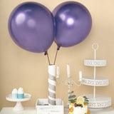 5 Pack | 18Inch Metallic Chrome Purple Latex Helium/Air Party Balloons